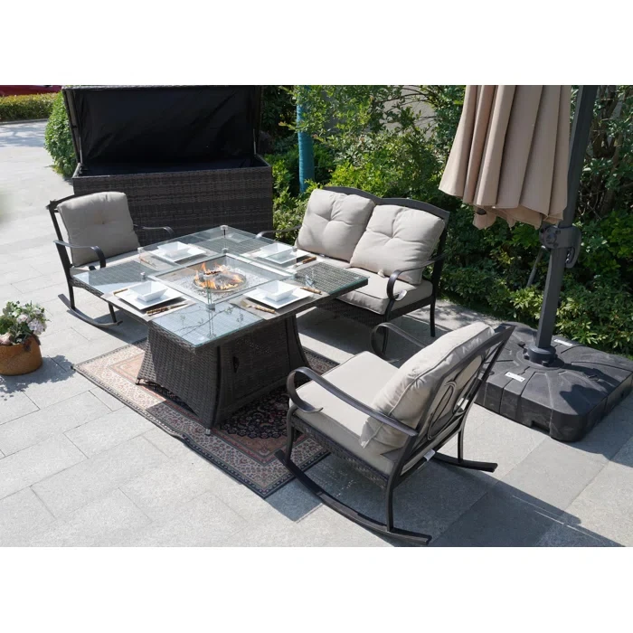 Amairany 4 - Person Outdoor Seating Group with Cushions