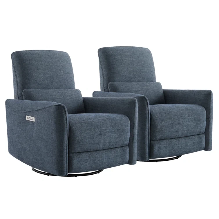 Cadavid Upholstered Swivel Power Recliner (Set of 2)