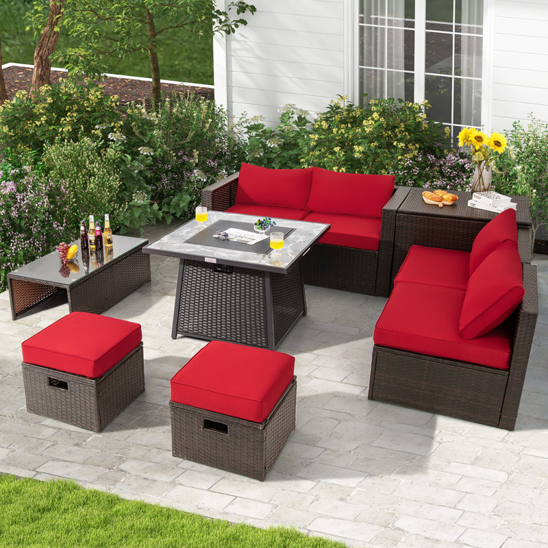 Saabir 6 - Person Outdoor Seating Group with Cushions