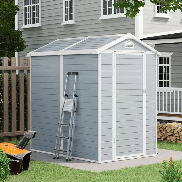 4 ft. W x 6 ft. D Polypropylene Plastic Storage Shed