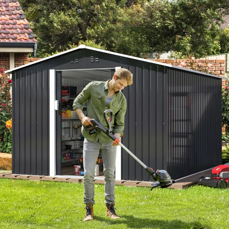 10 ft. W x 9 ft. D Metal Garage Shed