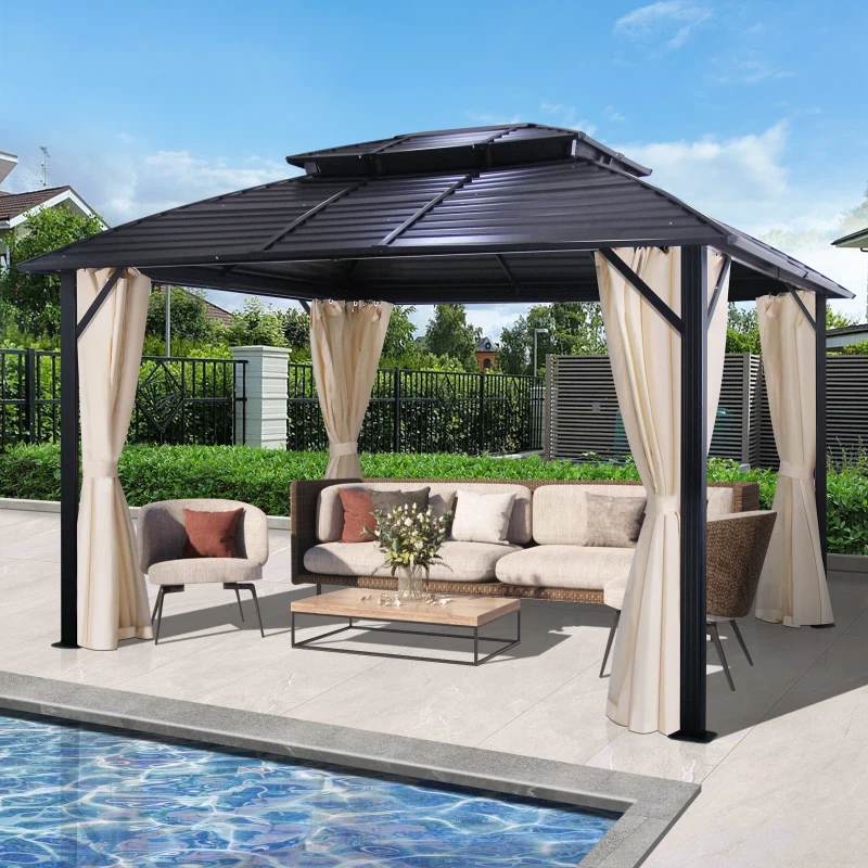 12 Ft. W X 10 Ft. D Aluminum Patio Gazebo