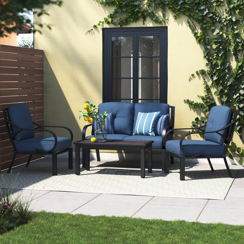 Abdishakur 4 - Person Outdoor Seating Group with Cushions