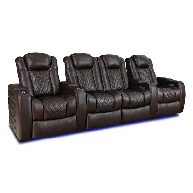 Valencia Leather Home Theater Seating with Cup Holder