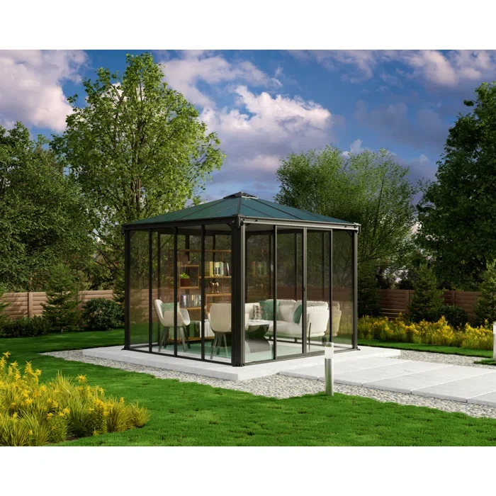 Ledro Aluminum Enclosed Patio Gazebo 14 ft. W x 9.5 ft. D