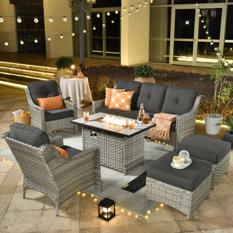 Kluge 7 - Person Outdoor Seating Group with Cushions