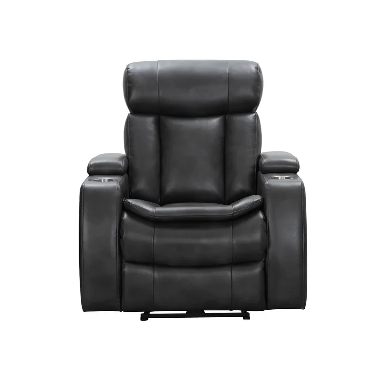 Asahd Leather Power Reclining Home Theater Seat with Cup Holder