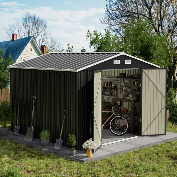 10 Ft. W x 10 Ft. D Metal Storage Shed