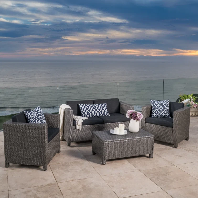 Mitchall 4 - Person Outdoor Seating Group with Cushions