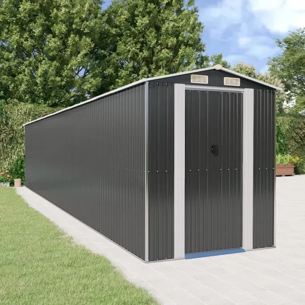 6 ft. W x 33 ft. D Metal Garage Shed