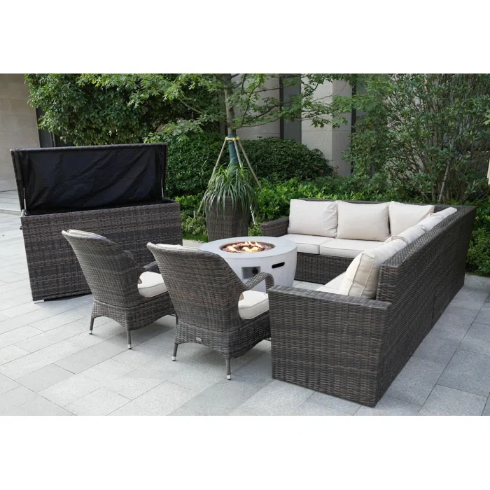 Algird 8 - Person Outdoor Seating Group with Cushions