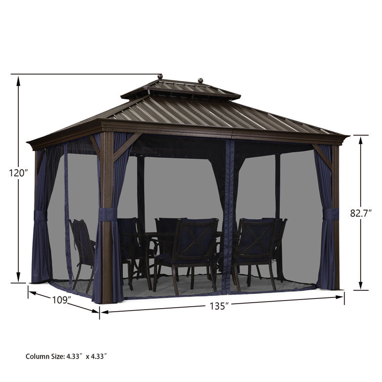 Purple Leaf 135" x 109" Steel Patio Gazebo