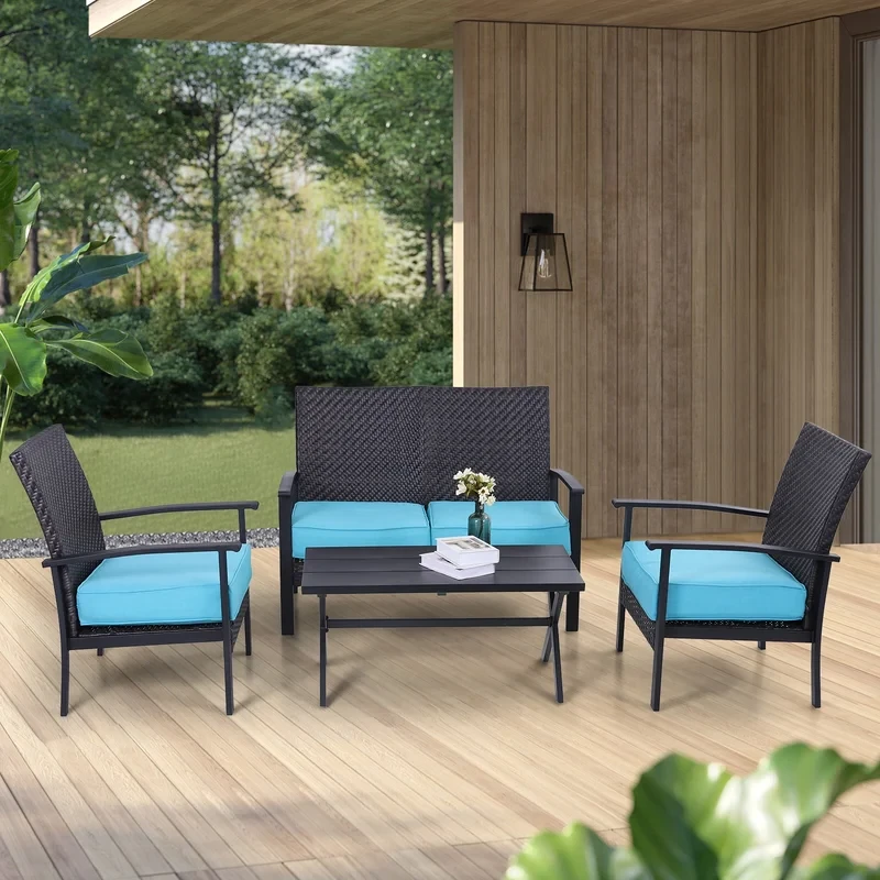 Alojzij 4 - Person Outdoor Seating Group with Cushions