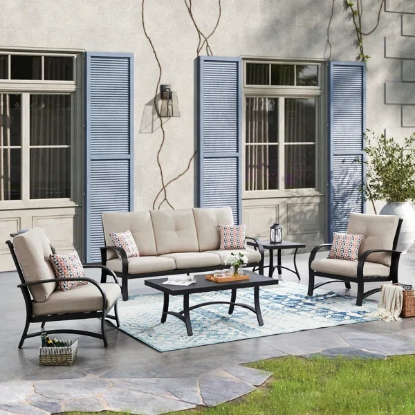 Aleston 5 - Person Outdoor Seating Group with Cushions