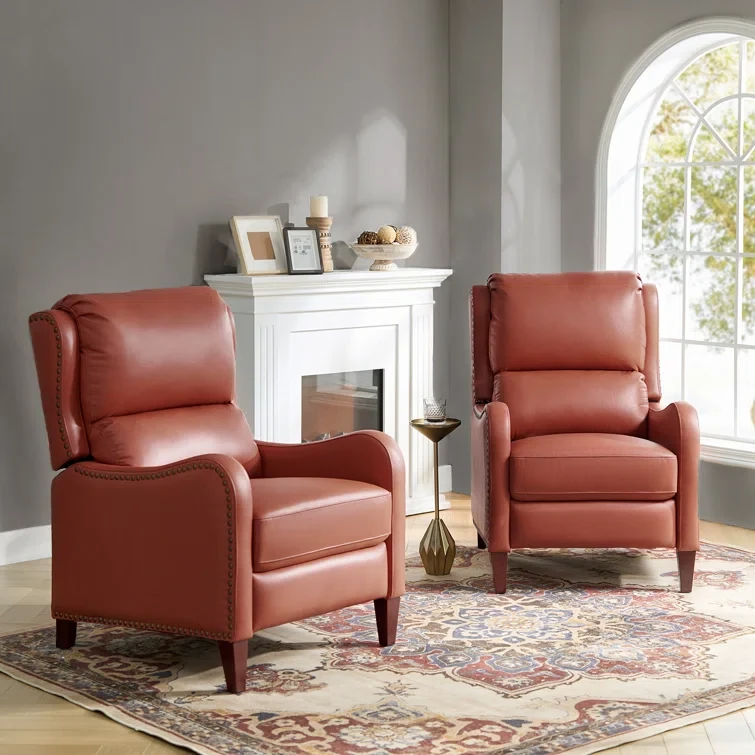 Beecher 28.75" Wide Genuine Leather Club Recliner (Set of 2)