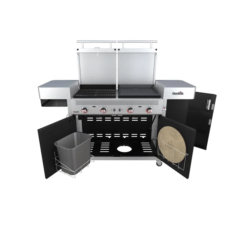 Charbroil Medallion Series Vista 3-in-1 Mini Kitchen - Gas Grill, Griddle, and Pizza Oven