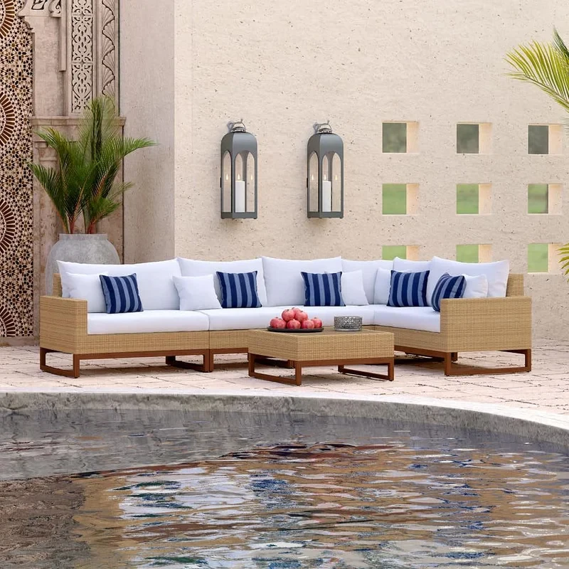 Tullio 7 - Person Outdoor Seating Group with Sunbrella Cushions