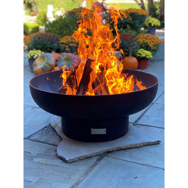 Harrogate Steel Wood Burning Fire Pit :  13" H x 30" W x 30" D