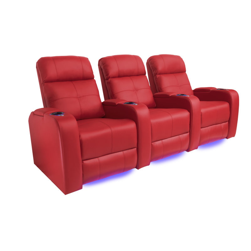 Leather Home Theater Seating with Cup Holder