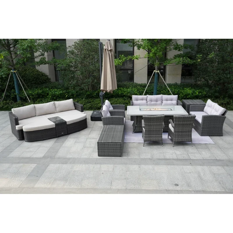 Alseepa 14 - Person Outdoor Seating Group with Cushions