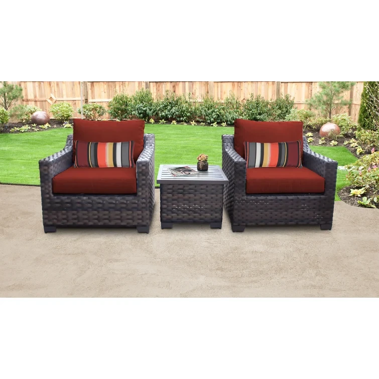 3 Piece Rattan Seating Group with Cushions