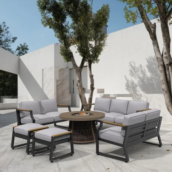 Areefa 9 - Person Outdoor Seating Group with Cushions