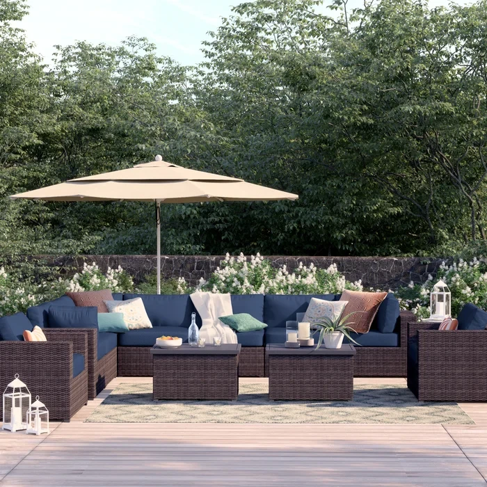 Anishia 8 - Person Outdoor Seating Group with Cushions