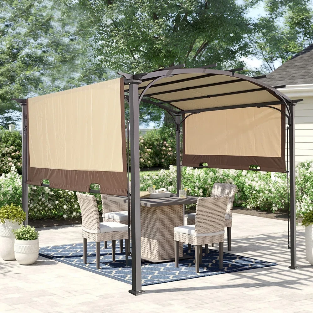 12 Ft. W x 9.5 Ft. D Steel Pergola with Canopy