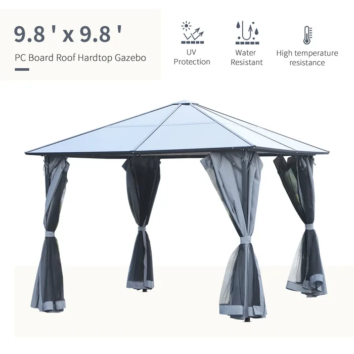 Garden 10 Ft. W x 10 Ft. D Aluminium Patio Gazebo