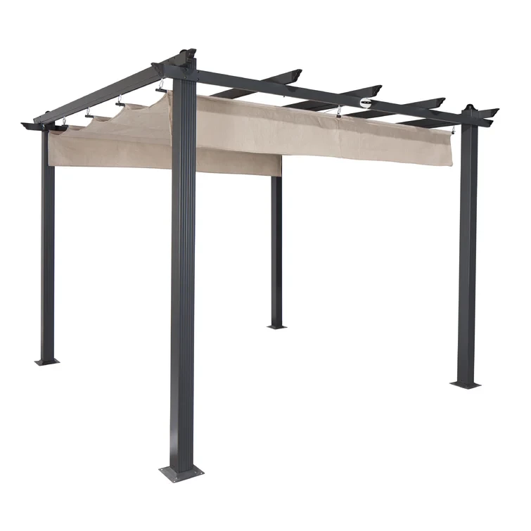 Aurora 9' W x 9' D Aluminum Pergola with Canopy