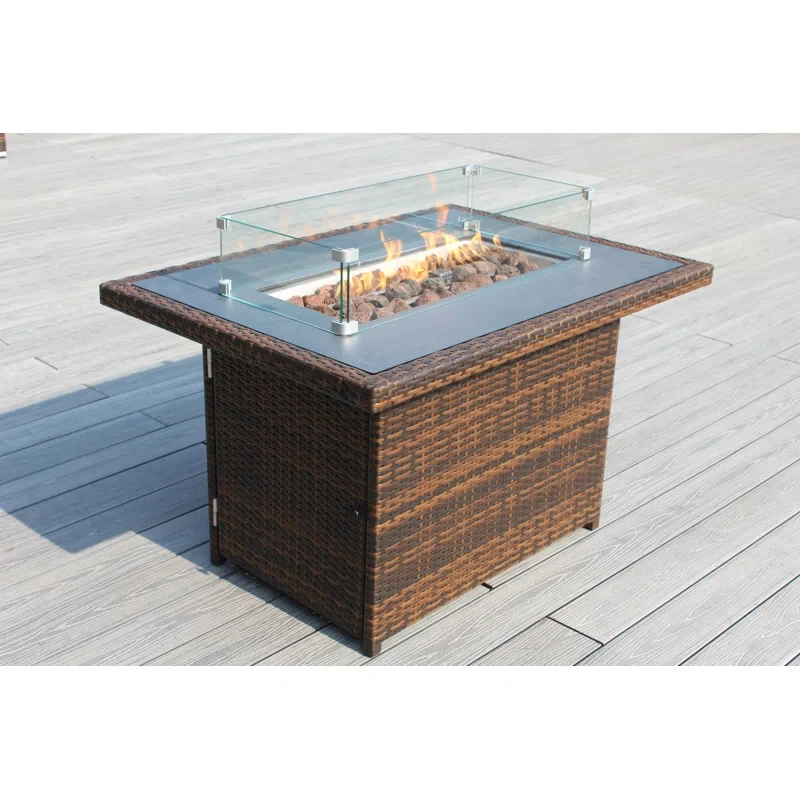 Anastaisha 30'' H x 42'' W Propane Outdoor Fire Pit Table