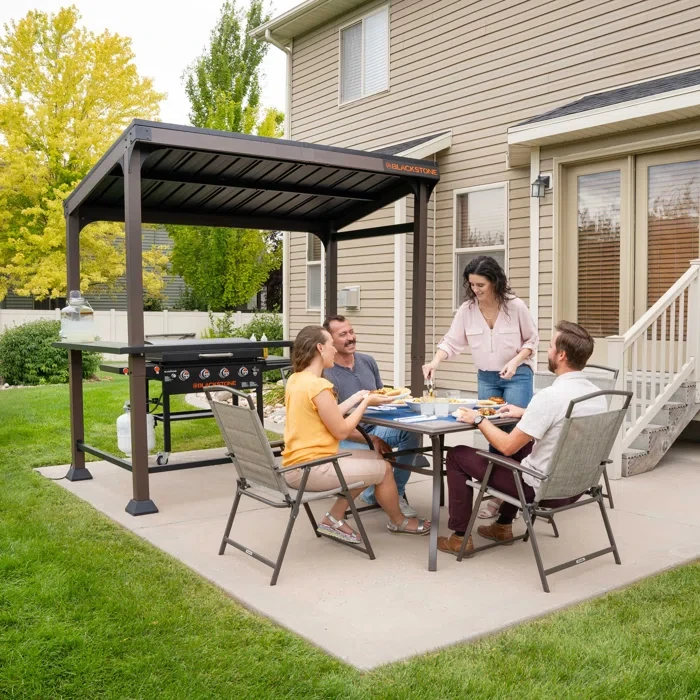 8 Ft. W x 5 Ft. D Steel Grill Gazebo