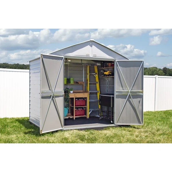 8 ft. W x 6 ft. D Galvanized Steel Storage Shed