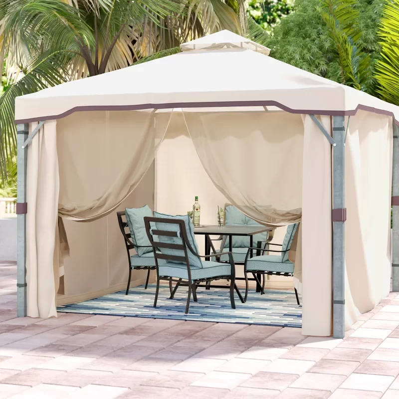 Franz 10 Ft. W x 10 Ft. D Iron Patio Gazebo