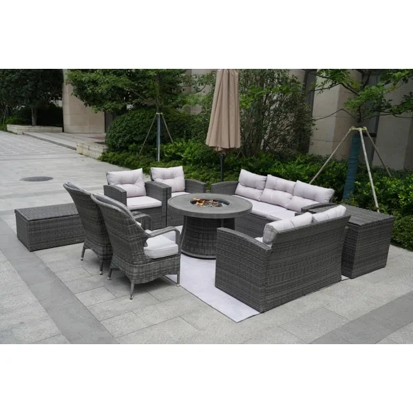 Areefa 9 - Person Outdoor Seating Group with Cushions