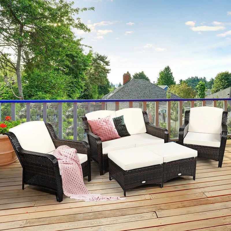 Aighan 6 - Person Outdoor Seating Group with Cushions