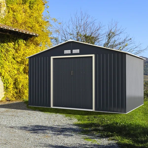 Gymax 11' x 10' Metal Traditional Storage Shed