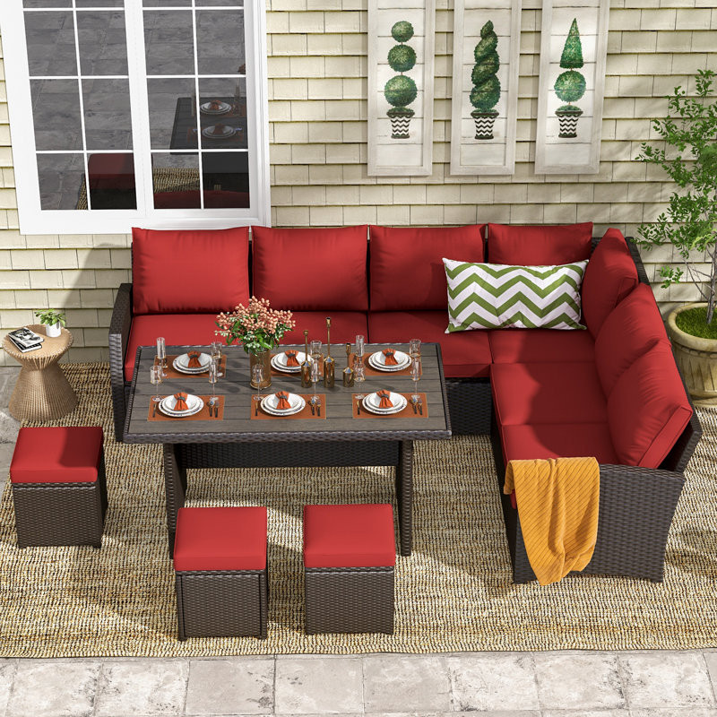 9 - Person Outdoor Seating Group with Cushions