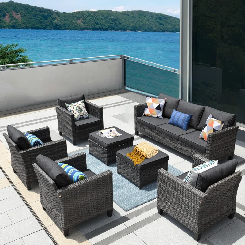 Allcot 7 - Person Outdoor Seating Group with Cushions