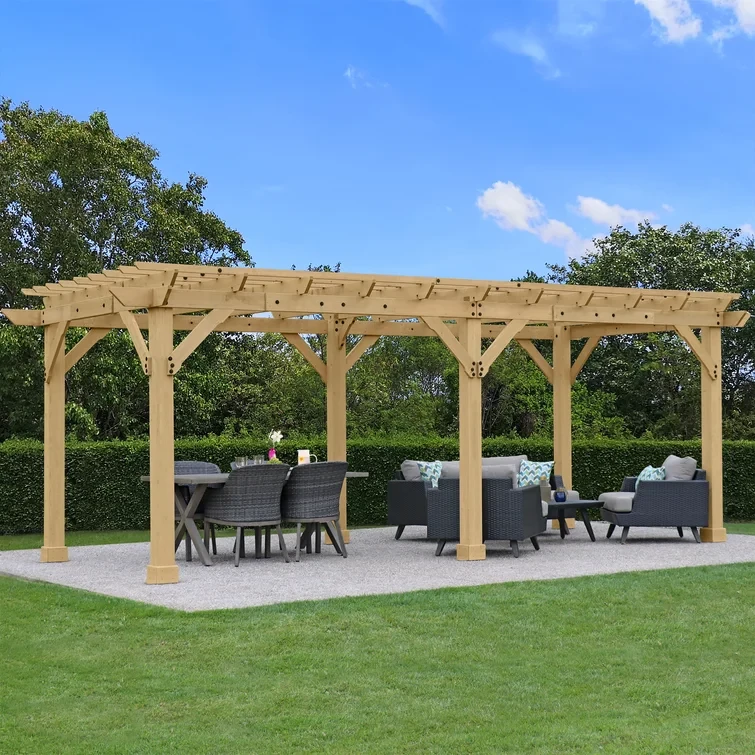 Meridian 12 Ft. W x 22 Ft. D Solid Wood Patio Pergola