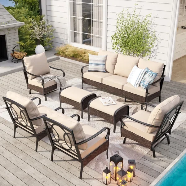 Argyri 9 - Person Outdoor Seating Group with Cushions