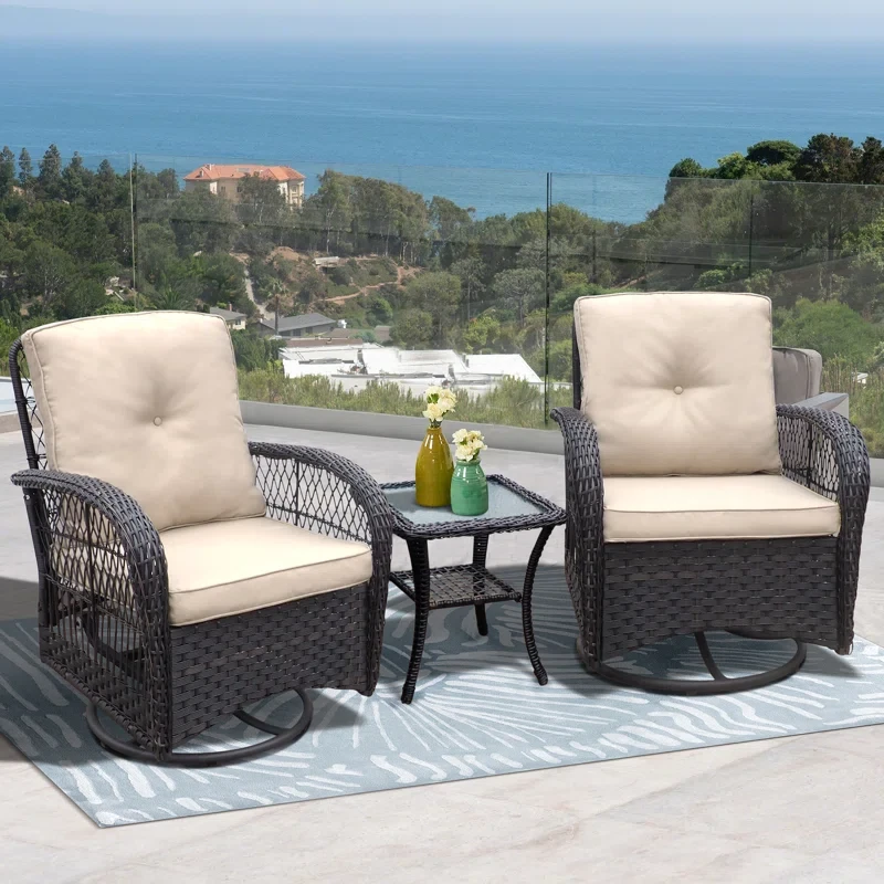 3 - Piece Rocker & Glider Seating Group with Cushions