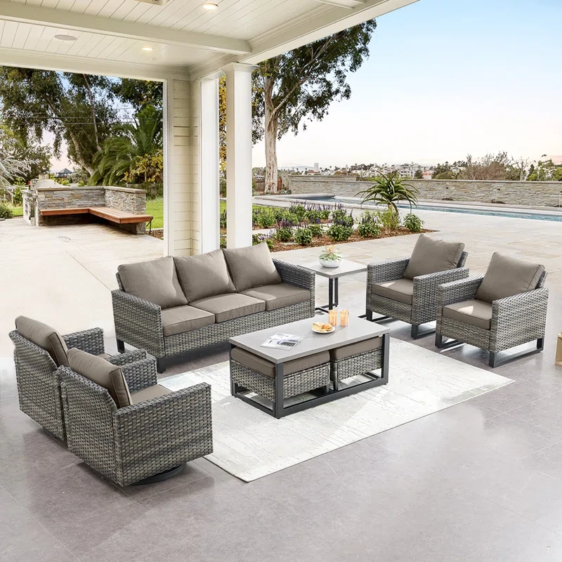 Alfkil 7 - Person Outdoor Seating Group with Cushions