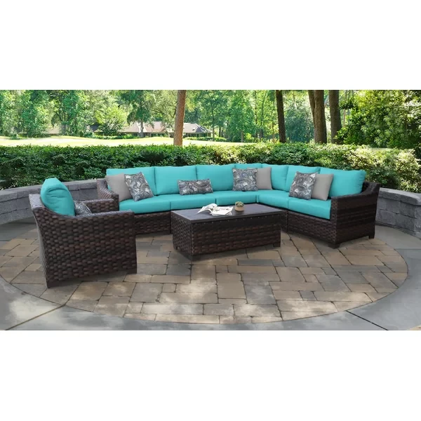 Aelwen 7 - Person Outdoor Seating Group with Cushions