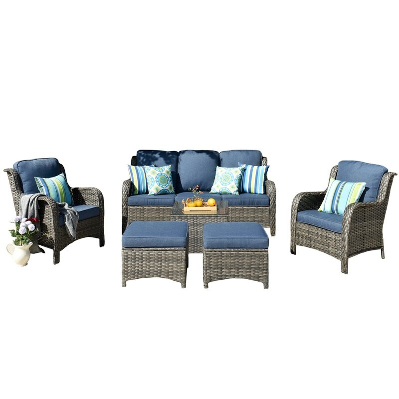 Tommy 5 - Person Outdoor Seating Group with Cushions