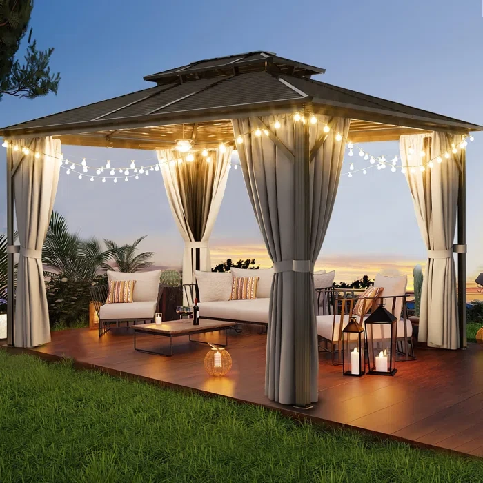 12 Ft. W x 10 Ft. D Aluminum Patio Gazebo