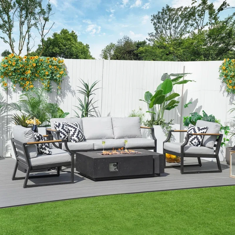 Shynel 5 - Person Outdoor Seating Group with Cushions