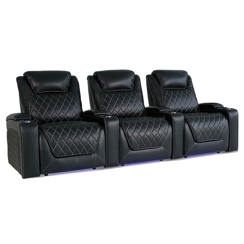 Oslo Leather Home Theater Seating with Cup Holder