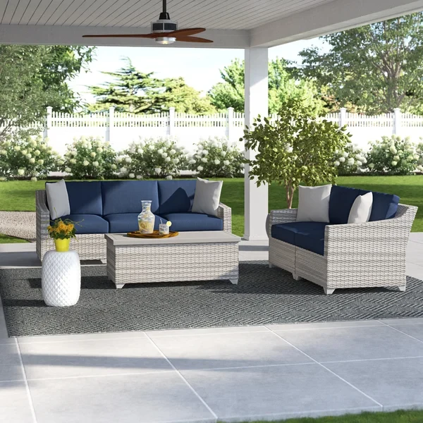 Ambroselli 5 - Person Outdoor Seating Group with Cushions