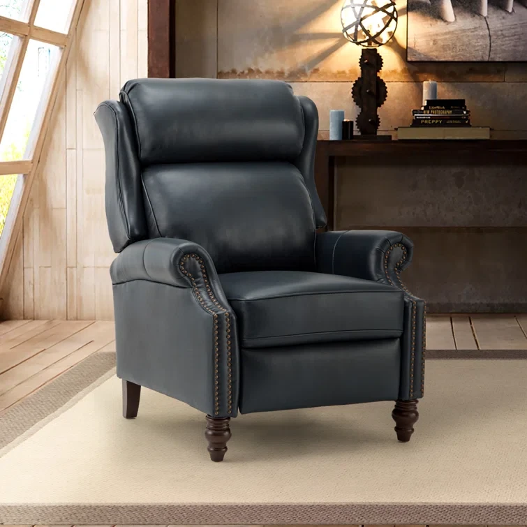 Ambrosane 33" Wide Genuine Leather Manual Standard Recliner